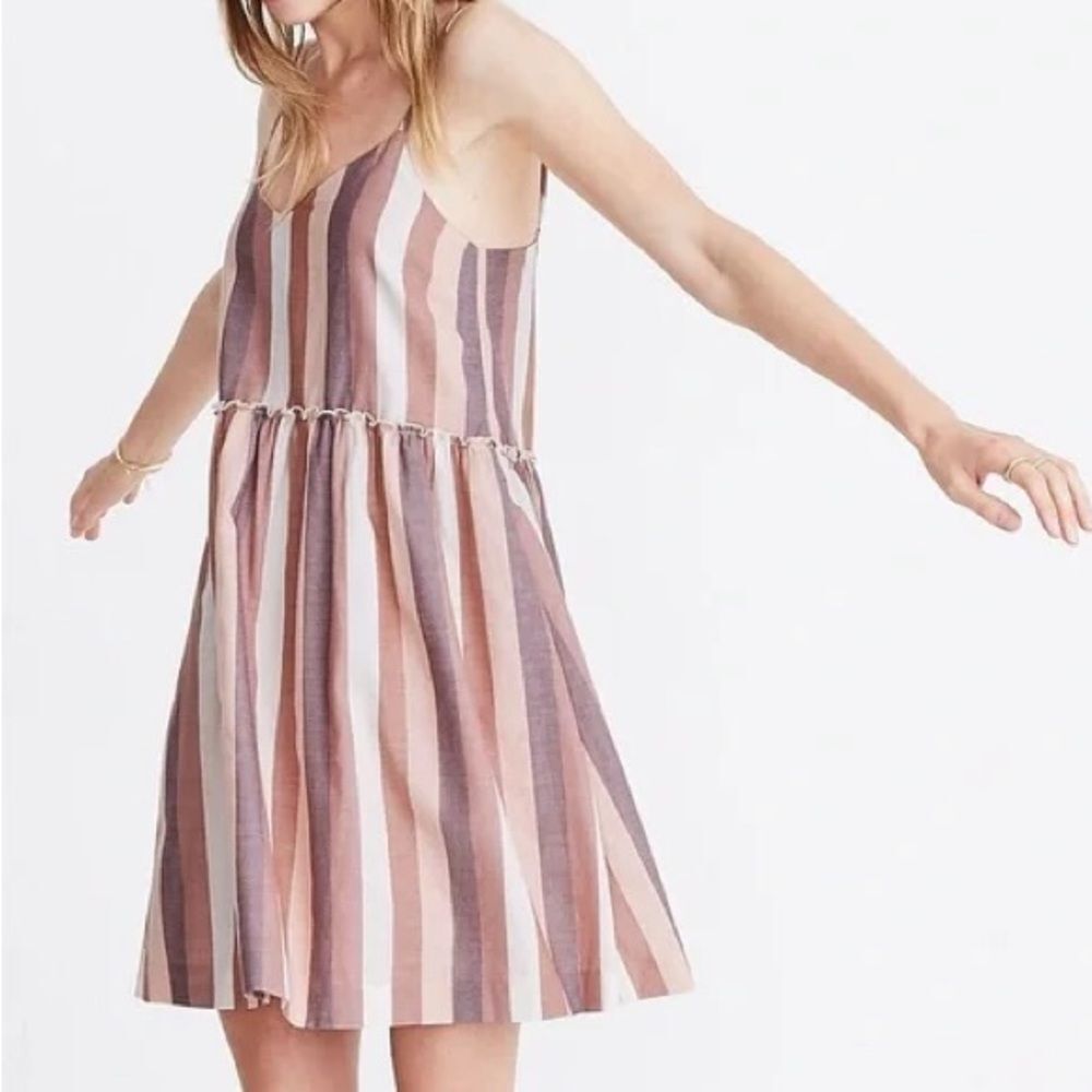 Madewell Flowy Ruffle Waist Babydoll Cami Summer Dress Small